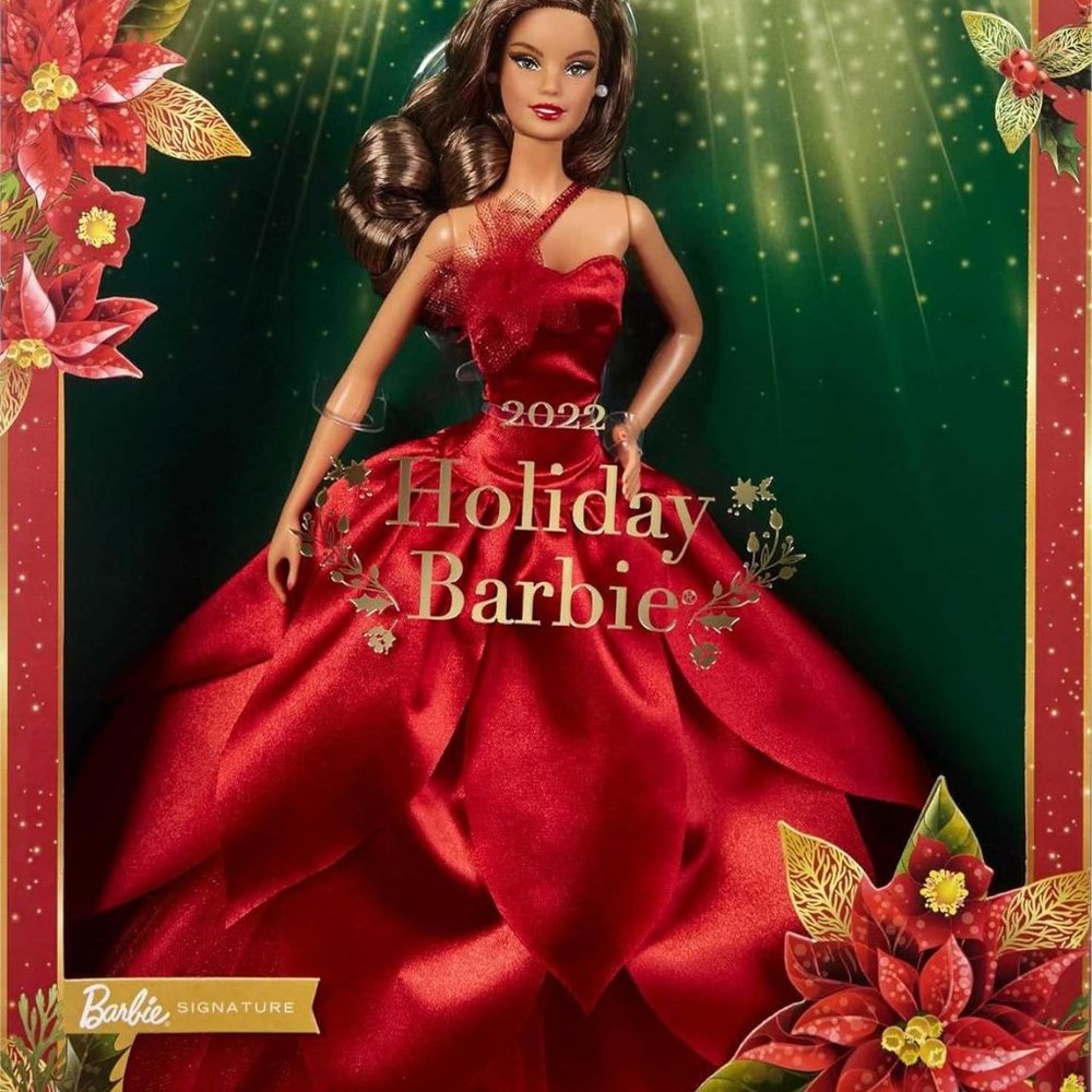 Barbie Signature 2022 Holiday Barbie Doll (Light-Brown Wavy Hair)